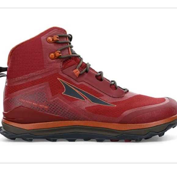 Altra Lone Peak ALL-WTHR Mid Waterproof Hiking Boot Maroon Red - Picture 8 of 9